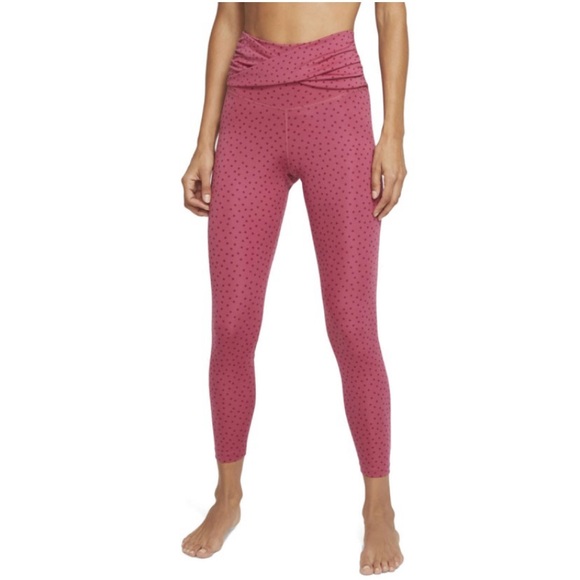 Nike Pants - NWOT Nike Yoga Legging Women's Size M Polka-Dot Twist High-Waisted Ankle